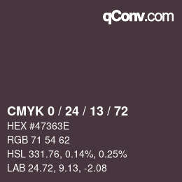 颜色代码: CMYK 0 / 24 / 13 / 72 | qconv.com