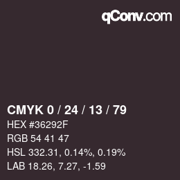カラーコード: CMYK 0 / 24 / 13 / 79 | qconv.com