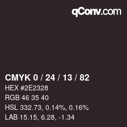 颜色代码: CMYK 0 / 24 / 13 / 82 | qconv.com