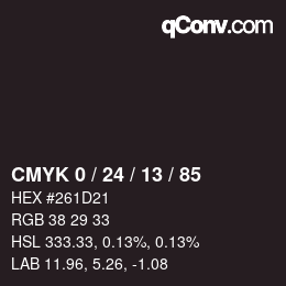 颜色代码: CMYK 0 / 24 / 13 / 85 | qconv.com