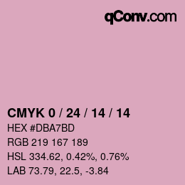 カラーコード: CMYK 0 / 24 / 14 / 14 | qconv.com