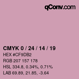 颜色代码: CMYK 0 / 24 / 14 / 19 | qconv.com