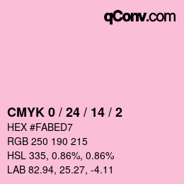 カラーコード: CMYK 0 / 24 / 14 / 2 | qconv.com