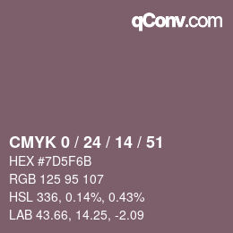 颜色代码: CMYK 0 / 24 / 14 / 51 | qconv.com