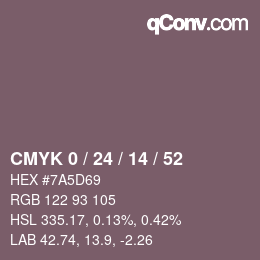 颜色代码: CMYK 0 / 24 / 14 / 52 | qconv.com