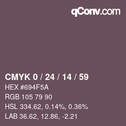 Color code: CMYK 0 / 24 / 14 / 59 | qconv.com