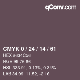 カラーコード: CMYK 0 / 24 / 14 / 61 | qconv.com