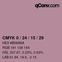 Código de color: CMYK 0 / 24 / 15 / 29 | qconv.com