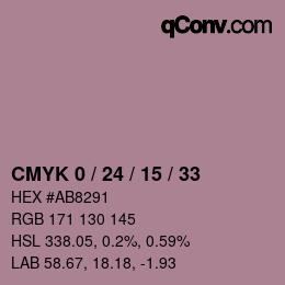 颜色代码: CMYK 0 / 24 / 15 / 33 | qconv.com