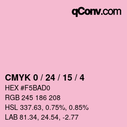 カラーコード: CMYK 0 / 24 / 15 / 4 | qconv.com