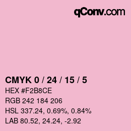 カラーコード: CMYK 0 / 24 / 15 / 5 | qconv.com