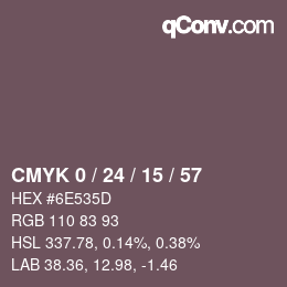 Color code: CMYK 0 / 24 / 15 / 57 | qconv.com