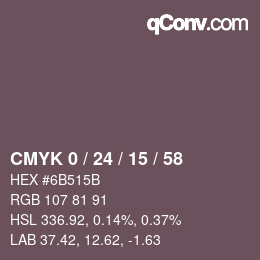 Color code: CMYK 0 / 24 / 15 / 58 | qconv.com