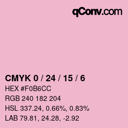 カラーコード: CMYK 0 / 24 / 15 / 6 | qconv.com