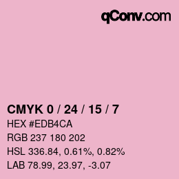 カラーコード: CMYK 0 / 24 / 15 / 7 | qconv.com