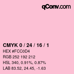 カラーコード: CMYK 0 / 24 / 16 / 1 | qconv.com