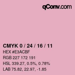 颜色代码: CMYK 0 / 24 / 16 / 11 | qconv.com