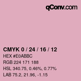 カラーコード: CMYK 0 / 24 / 16 / 12 | qconv.com