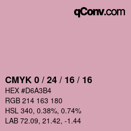 カラーコード: CMYK 0 / 24 / 16 / 16 | qconv.com