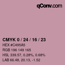 颜色代码: CMYK 0 / 24 / 16 / 23 | qconv.com
