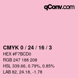 カラーコード: CMYK 0 / 24 / 16 / 3 | qconv.com