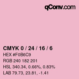 カラーコード: CMYK 0 / 24 / 16 / 6 | qconv.com