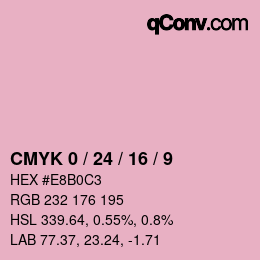 カラーコード: CMYK 0 / 24 / 16 / 9 | qconv.com