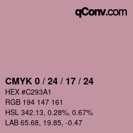 Color code: CMYK 0 / 24 / 17 / 24 | qconv.com