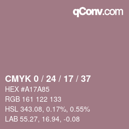 颜色代码: CMYK 0 / 24 / 17 / 37 | qconv.com