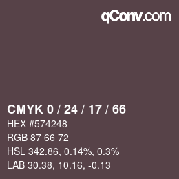 Color code: CMYK 0 / 24 / 17 / 66 | qconv.com