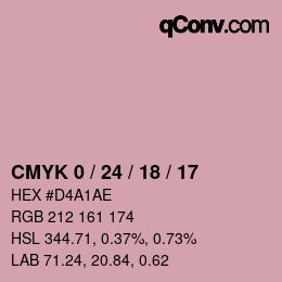 颜色代码: CMYK 0 / 24 / 18 / 17 | qconv.com