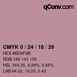 Color code: CMYK 0 / 24 / 18 / 26 | qconv.com