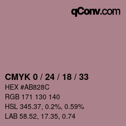 Color code: CMYK 0 / 24 / 18 / 33 | qconv.com