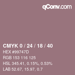 Color code: CMYK 0 / 24 / 18 / 40 | qconv.com