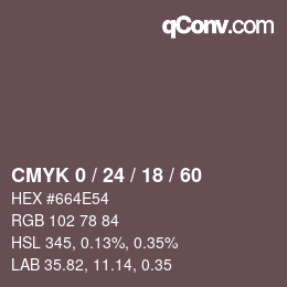 カラーコード: CMYK 0 / 24 / 18 / 60 | qconv.com