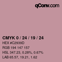 颜色代码: CMYK 0 / 24 / 19 / 24 | qconv.com