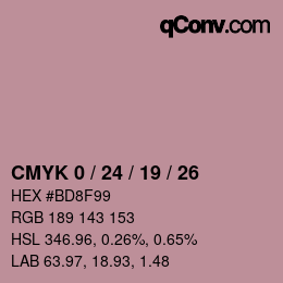 Color code: CMYK 0 / 24 / 19 / 26 | qconv.com