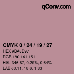 Color code: CMYK 0 / 24 / 19 / 27 | qconv.com