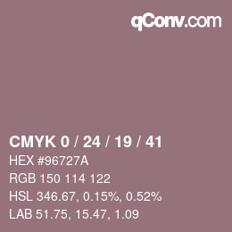 颜色代码: CMYK 0 / 24 / 19 / 41 | qconv.com