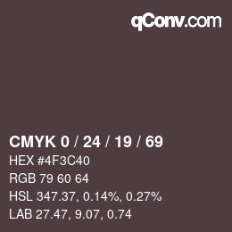 Color code: CMYK 0 / 24 / 19 / 69 | qconv.com