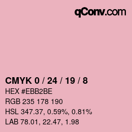 カラーコード: CMYK 0 / 24 / 19 / 8 | qconv.com
