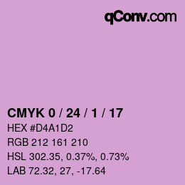 カラーコード: CMYK 0 / 24 / 1 / 17 | qconv.com
