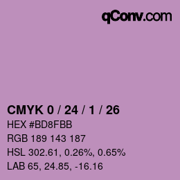 カラーコード: CMYK 0 / 24 / 1 / 26 | qconv.com