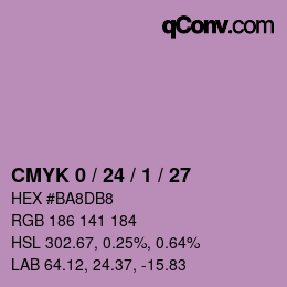 カラーコード: CMYK 0 / 24 / 1 / 27 | qconv.com