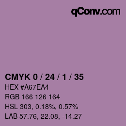 カラーコード: CMYK 0 / 24 / 1 / 35 | qconv.com