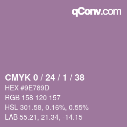 カラーコード: CMYK 0 / 24 / 1 / 38 | qconv.com
