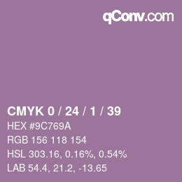 Farbcode: CMYK 0 / 24 / 1 / 39 | qconv.com