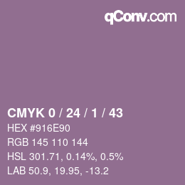 Color code: CMYK 0 / 24 / 1 / 43 | qconv.com