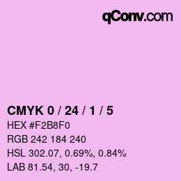 カラーコード: CMYK 0 / 24 / 1 / 5 | qconv.com