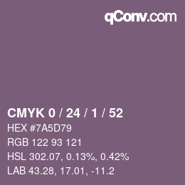 Color code: CMYK 0 / 24 / 1 / 52 | qconv.com
